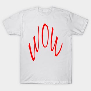 WOW, WORD TEXT ART MINIMAL COOL FASHION LARGE T-Shirt